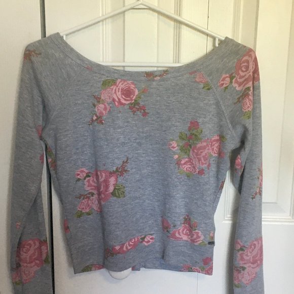 Floral long sleeves boat neck with buttoned back - Picture 3 of 4